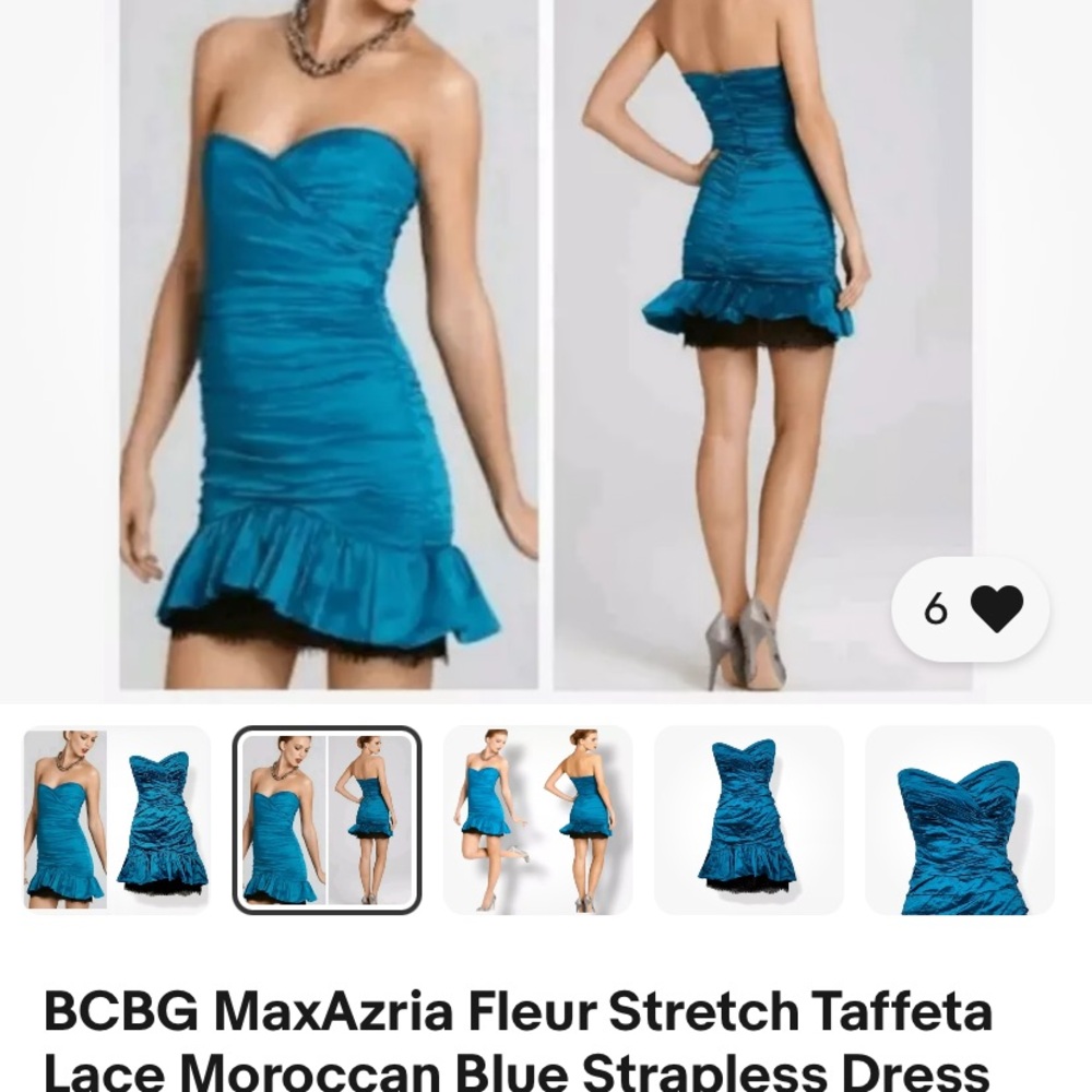 BCBG Max Strapless Dress Teal Size 0